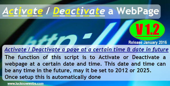 Activate/Deactivate a Webpage - CodeCanyon Item for Sale