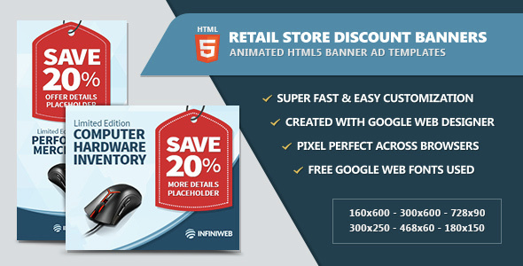 Retail Store Discount Banners - HTML5 - CodeCanyon Item for Sale