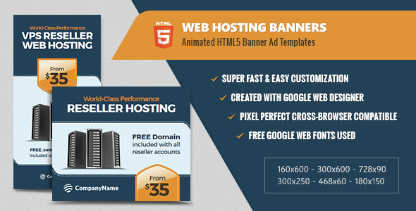 Web Hosting Banners - HTML5 Animated - CodeCanyon Item for Sale