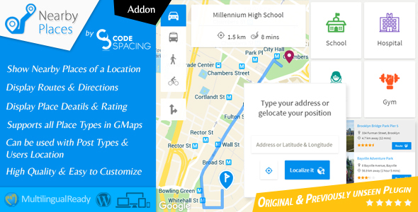 Nearby Places WordPress Plugin - CodeCanyon Item for Sale