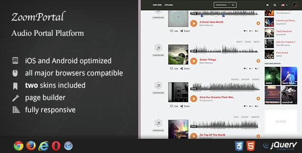 ZoomPortal - Audio Portal and Song Sharing Platform - CodeCanyon Item for Sale