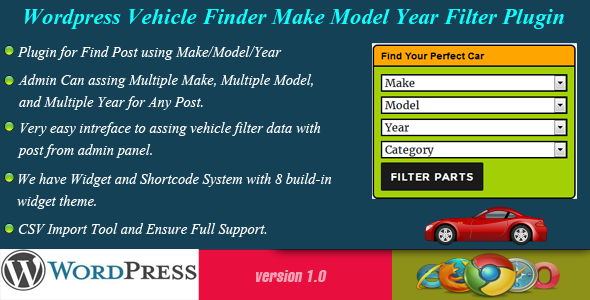 Wordpress Vehicle Finder - Make/Model/Year - CodeCanyon Item for Sale