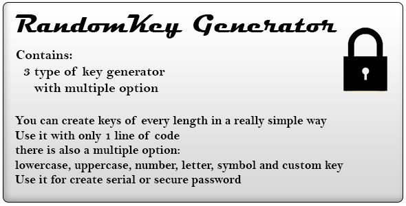 RandomKey Generator - CodeCanyon Item for Sale