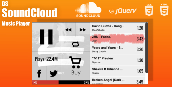 DS SoundCloud Custom Music Player - CodeCanyon Item for Sale