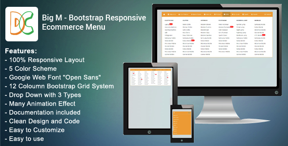 Big M - Bootstrap Responsive Ecommerce Menu - CodeCanyon Item for Sale
