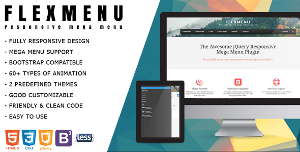 FlexMenu - jQuery Mega Menu for Bootstrap - CodeCanyon Item for Sale
