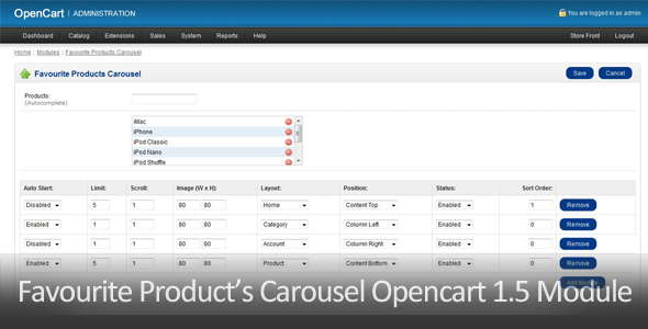 Favourite Products Carousel Opencart Module - CodeCanyon Item for Sale