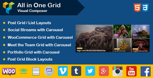 WPBakery Page Builder : Post | Portfolio | Social Stream | WooCommerce | Team Grid Layouts - CodeCanyon Item for Sale