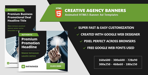 Creative Agency Banner Ads - HTML5 Animation - CodeCanyon Item for Sale