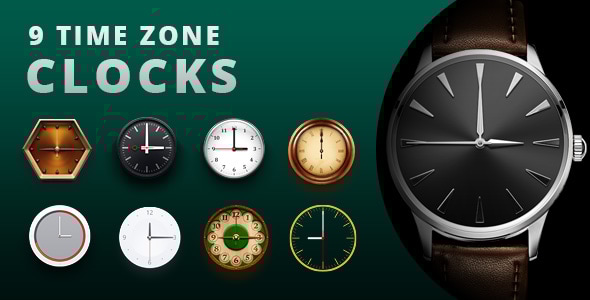 9 Time Zone Clocks. - CodeCanyon Item for Sale
