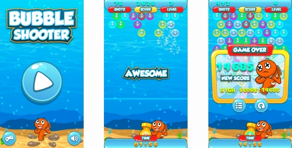 Bubble Shooter - HTML5 Game + Android + AdMob (Construct 3 | Construct 2 | Capx) - CodeCanyon Item for Sale