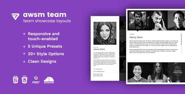 The Team - Team Showcase Framework HTML5 - CodeCanyon Item for Sale