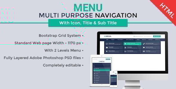 Multipurpose Navigation Menu - CodeCanyon Item for Sale