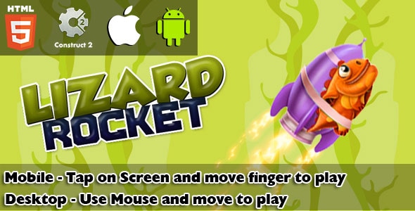 Lizard Rocket HTML5 Game (CAPX) - CodeCanyon Item for Sale