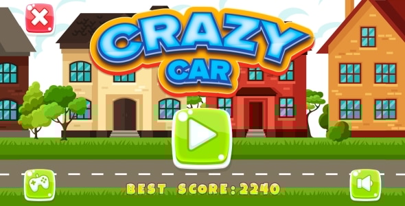 Crazy Car - HTML5 Game + Android + AdMob (Construct 3 | Construct 2 | Capx) - CodeCanyon Item for Sale