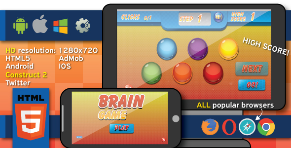 Brain game - HTML5 game (capx) - CodeCanyon Item for Sale