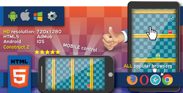Crazy jump - HTML5 game | Construct 2 (.capx) - CodeCanyon Item for Sale
