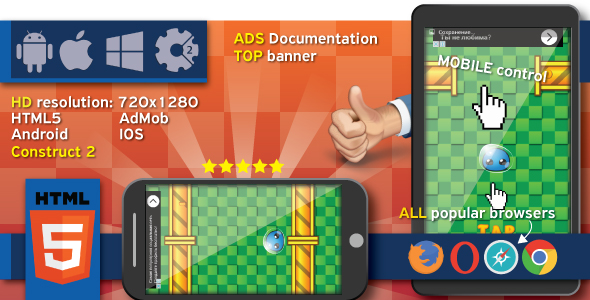 Crazy Jump 2 - HTML5 game. Construct 2 (.capx) + ADS - CodeCanyon Item for Sale
