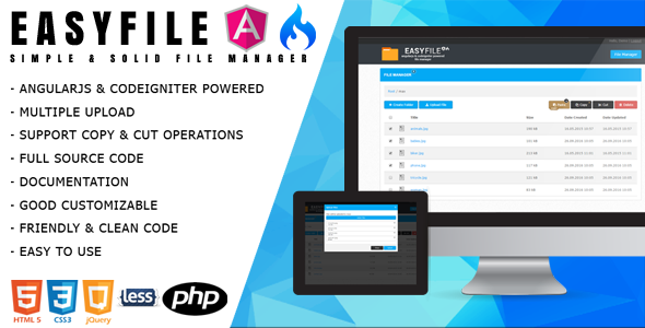 EasyFile - AngularJS & CodeIgniter File Manager - CodeCanyon Item for Sale