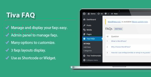 Tiva | Easy FAQs Pro Plugin For Wordpress - CodeCanyon Item for Sale