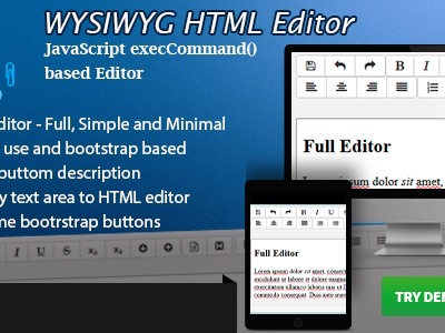 WYSIWYG HTML Editor - Bootstrap based Rich Text Editor by nelliwinne