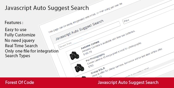 Javascript Auto Suggest Search - CodeCanyon Item for Sale