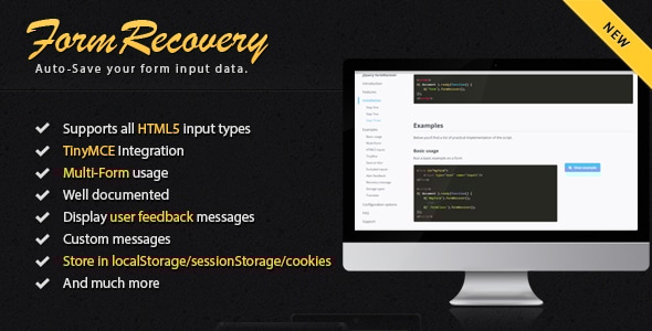 jQuery Form Recover - CodeCanyon Item for Sale