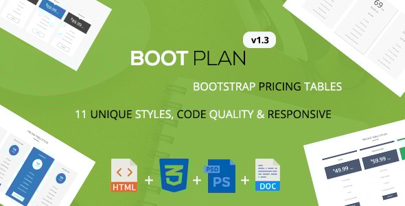 Bootplan - A Responsive Bootstrap Pricing Tables | v1.3 - CodeCanyon Item for Sale