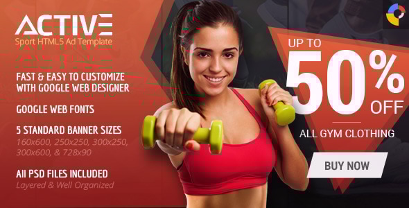 Active - Sport HTML5 Ad Template - CodeCanyon Item for Sale