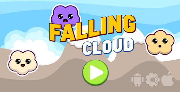 Falling cloud - HTML5 game + mobile. Cocoon ADS. Construct 2 (.capx) - CodeCanyon Item for Sale
