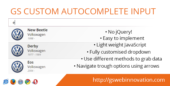 GS Custom Autocomplete Input - CodeCanyon Item for Sale