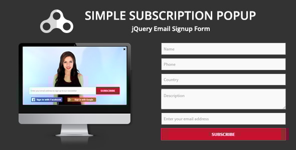 Simple Subscription Popup-jQuery Email Signup Form - CodeCanyon Item for Sale