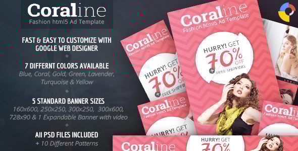 Coraline - Fashion HTML5 Ad Template - CodeCanyon Item for Sale