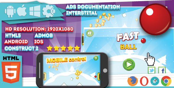Fast ball - HTML5 game. Construct2 (.capx) + mobile - CodeCanyon Item for Sale