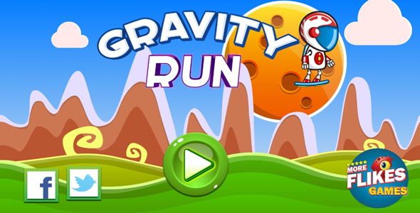 Gravity run - HTML5 game. Construct 2 (.capx) + mobile - CodeCanyon Item for Sale