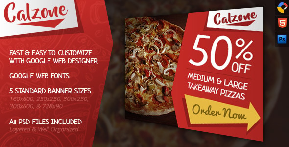 Calzone - Restaurant HTML5 Ad Template - CodeCanyon Item for Sale