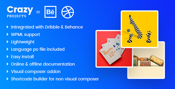 CrazyProjects - Dribbble & Behance projects showcase - CodeCanyon Item for Sale