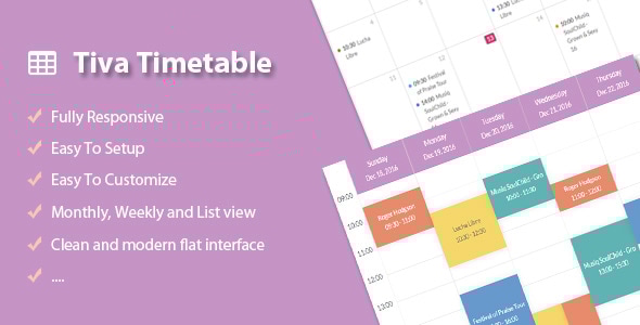 Tiva Timetable For Wordpress - CodeCanyon Item for Sale