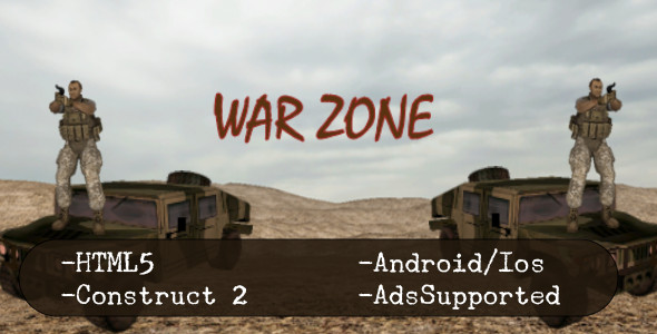 War Zone (HTML5 Game + Construct 2 CAPX) - CodeCanyon Item for Sale