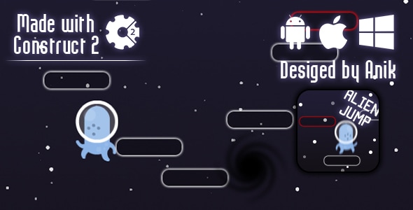 Alien Jump - HTML5 Game (CAPX) - CodeCanyon Item for Sale