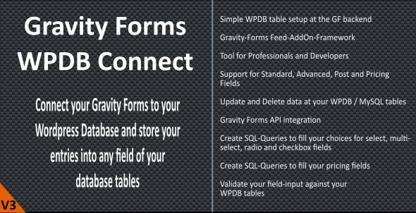 Gravity Forms - WPDB / MySQL Connect - CodeCanyon Item for Sale