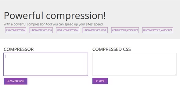 Html,Css, Js Compressor and Uncompressor Scripts - CodeCanyon Item for Sale