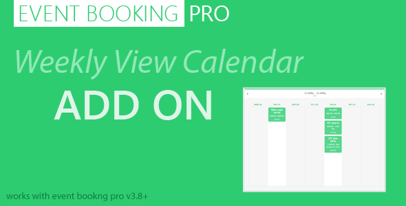 Event Booking Pro: Weekly View Calendar by MoeHaydar | CodeCanyon