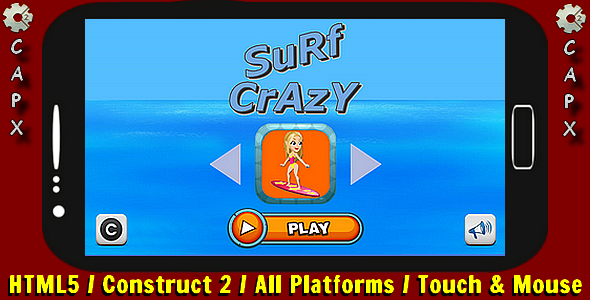 Surf Crazy | HTML5 Game - Construct 2 CAPX - CodeCanyon Item for Sale