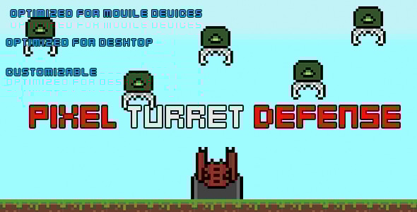 PixelTurretDefense(HTML5 Game + Construct 2 CAPX) - CodeCanyon Item for Sale