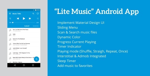Lite Music - Android Music Player 5.1 - CodeCanyon Item for Sale