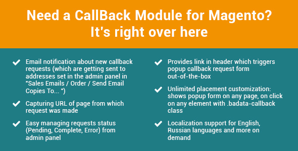 FastCallBack - call back tracking for Magento - CodeCanyon Item for Sale