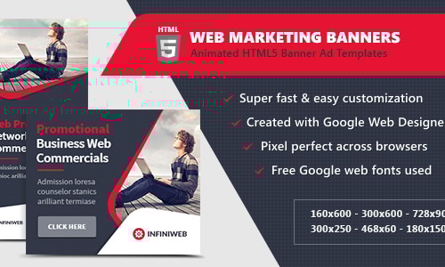 HTML5 Ads - Web Marketing Banner Templates by InfiniWeb | CodeCanyon