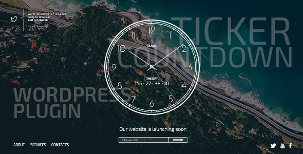 TICKER PLUGIN - Responsive Comingsoon Page with Clock - CodeCanyon Item for Sale