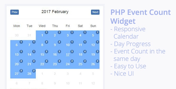PHP Event Count Widget - CodeCanyon Item for Sale